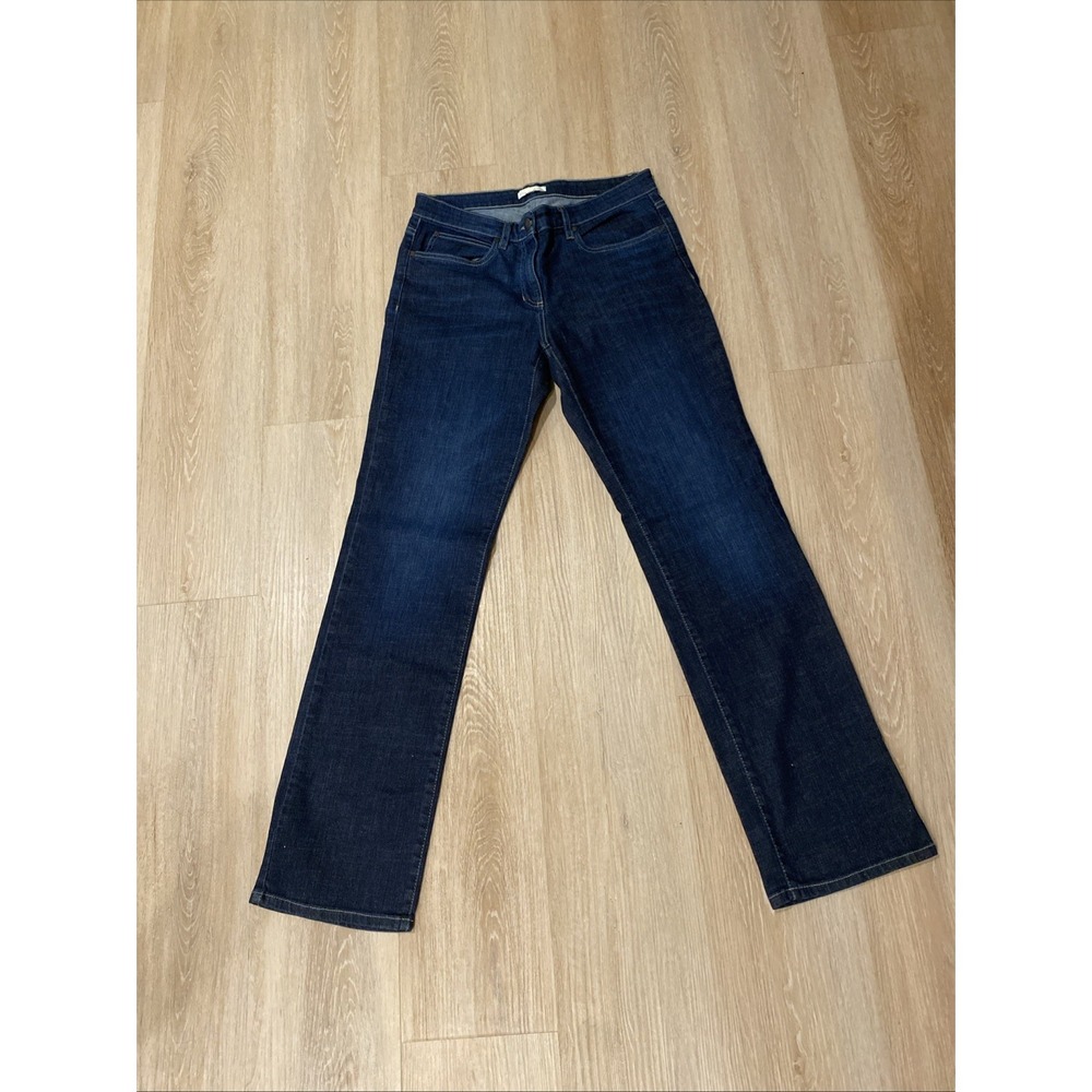 Eileen Fisher Women's Size 8 Organic Cotton Dark Wash Straight Leg Jeans